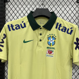 26/27 Brazil Yellow Leisure quick drying Men's Polo-shirt Top#PL7701