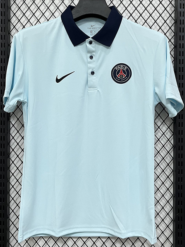 26/27 PSG Sky Blue Leisure quick drying Men's Polo-shirt Top#PL7703