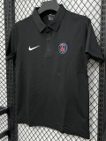 26/27 PSG Black Leisure quick drying Men's Polo-shirt Top#PL6619