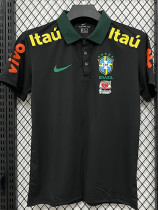 26/27 Brazil Black Leisure quick drying Men's Polo-shirt Top#PL7701