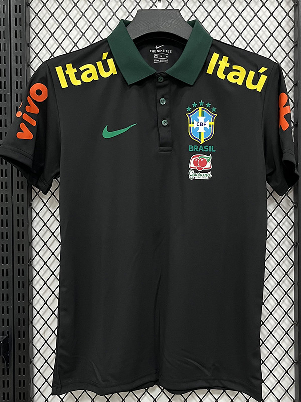 26/27 Brazil Black Leisure quick drying Men's Polo-shirt Top#PL7701