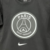 26/27 PSG Black Pure Cotton Men's T-shirt#T307大标