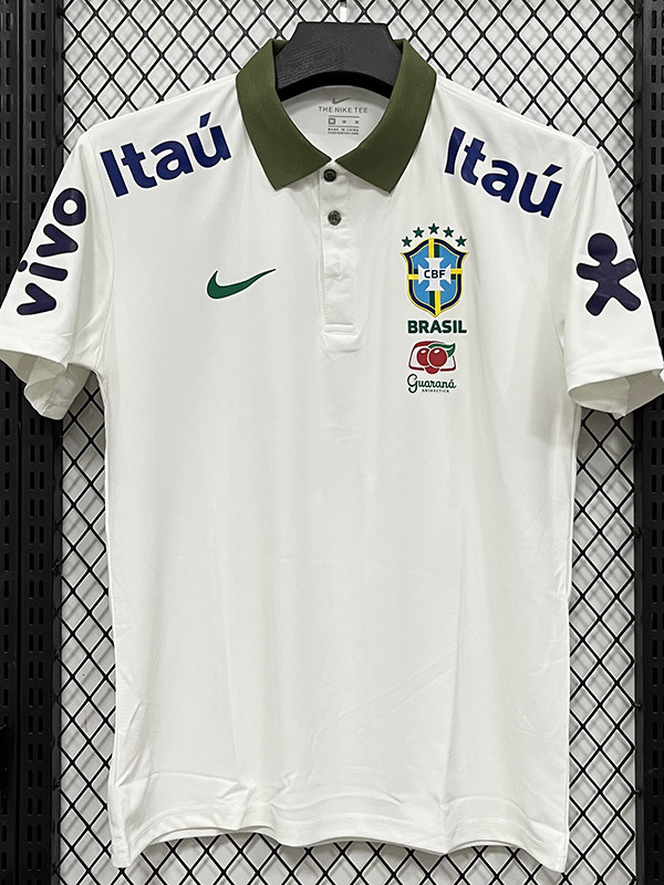 26/27 Brazil Beige White Leisure quick drying Men's Polo-shirt Top#PL7701