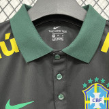 26/27 Brazil Black Leisure quick drying Men's Polo-shirt Top#PL7701
