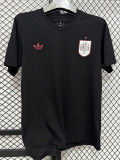 26/27 Spain Black Pure Cotton Men's T-shirt#T293