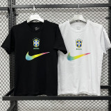 26/27 Brazil Black Pure Cotton Men's T-shirt#T296(金标)
