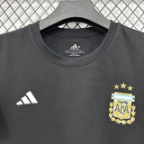 26/27 Argentina Black Pure Cotton Men's T-shirt#T301