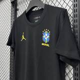 26/27 Brazil AJＢlack Pure Cotton Men's T-shirt#T303小标