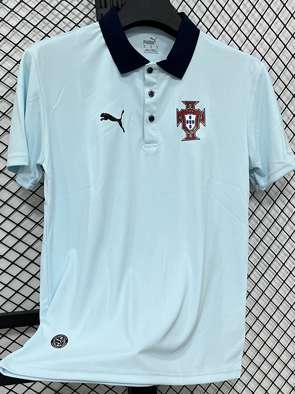 26/27 Portugal Sky Blue Leisure quick drying Men's Polo-shirt Top#PL7702