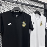 26/27 Argentina Black Pure Cotton Men's T-shirt#T301