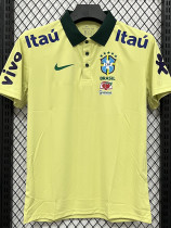 26/27 Brazil Yellow Leisure quick drying Men's Polo-shirt Top#PL7701