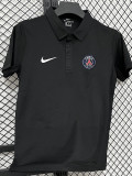 26/27 PSG Black Leisure quick drying Men's Polo-shirt Top#PL6619