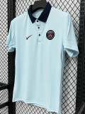 26/27 PSG Sky Blue Leisure quick drying Men's Polo-shirt Top#PL7703