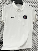 26/27 PSG White Leisure quick drying Men's Polo-shirt Top#PL6619