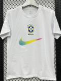 26/27 Brazil White Pure Cotton Men's T-shirt#T296(金标)