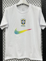 26/27 Brazil White Pure Cotton Men's T-shirt#T296(金标)