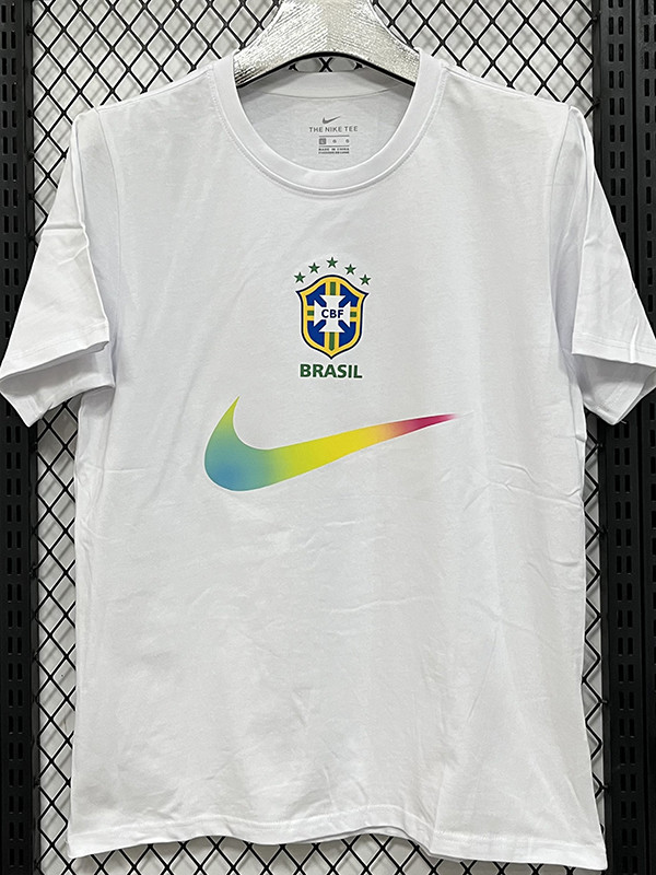 26/27 Brazil White Pure Cotton Men's T-shirt#T296(金标)