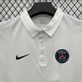 26/27 PSG White Leisure quick drying Men's Polo-shirt Top#PL6619