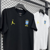 26/27 Brazil AJＢlack Pure Cotton Men's T-shirt#T303小标