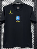 26/27 Brazil AJ Black Pure Cotton Men's T-shirt#T306大标