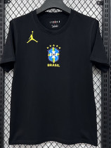 26/27 Brazil AJ Black Pure Cotton Men's T-shirt#T306大标
