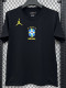 26/27 Brazil AJ Black Pure Cotton Men's T-shirt#T306大标