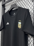 26/27 Argentina Black Pure Cotton Men's T-shirt#T301