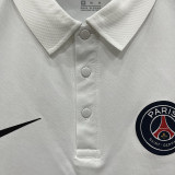 26/27 PSG White Leisure quick drying Men's Polo-shirt Top#PL6619