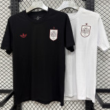 26/27 Spain Black Pure Cotton Men's T-shirt#T293
