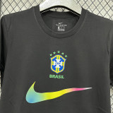 26/27 Brazil Black Pure Cotton Men's T-shirt#T296(金标)