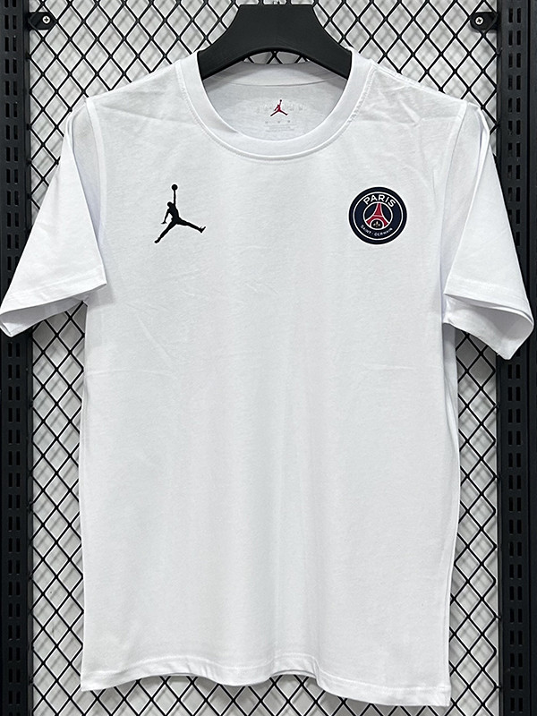 26/27 PSG AJ White Pure Cotton Men's T-shirt#T299