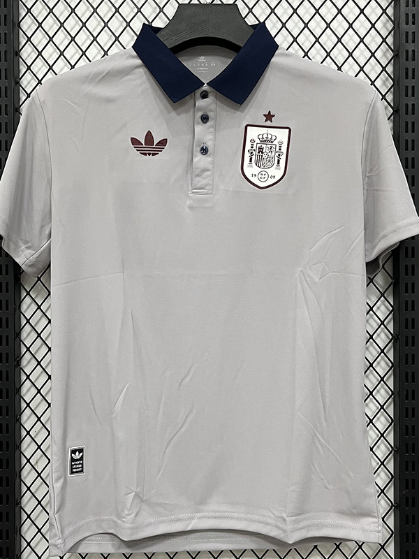 26/27 Spain Grey Leisure quick drying Men's Polo-shirt Top#PL7704
