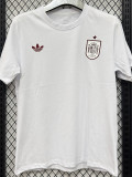 26/27 Spain White Pure Cotton Men's T-shirt#T293