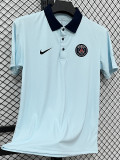 26/27 PSG Sky Blue Leisure quick drying Men's Polo-shirt Top#PL7703