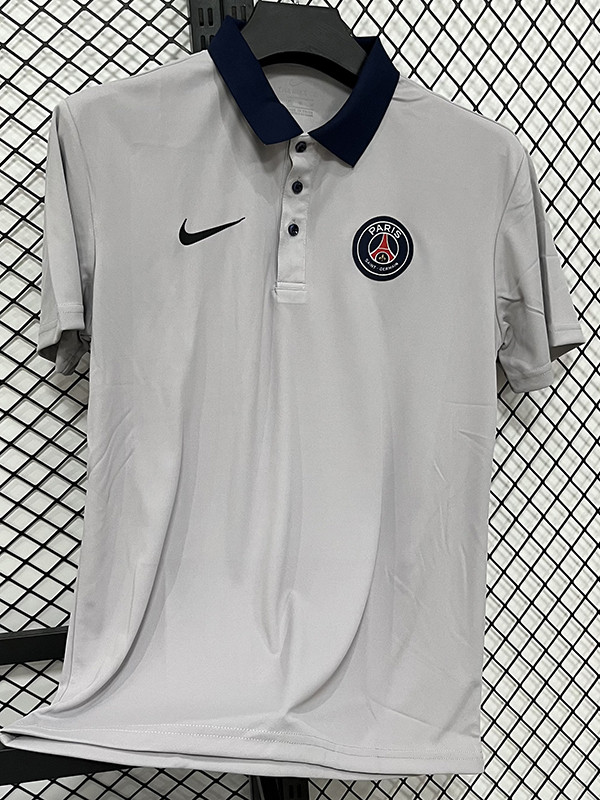26/27 PSG Grey Leisure quick drying Men's Polo-shirt Top#PL7703
