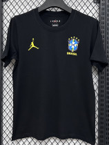 26/27 Brazil AJＢlack Pure Cotton Men's T-shirt#T303小标