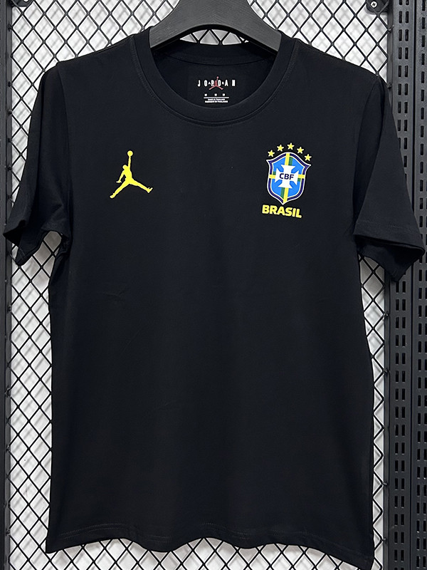 26/27 Brazil AJＢlack Pure Cotton Men's T-shirt#T303小标