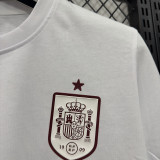 26/27 Spain White Pure Cotton Men's T-shirt#T293