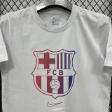 26/27 BAR White Pure Cotton Men's T-shirt#T314(渐变大标)