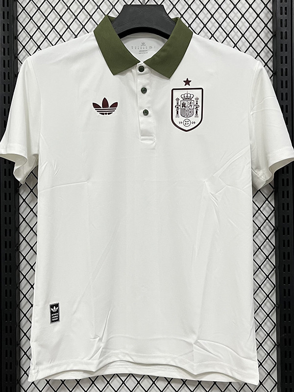 26/27 Spain White Leisure quick drying Men's Polo-shirt Top#PL7704