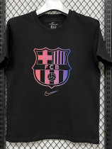 26/27 BAR Black Pure Cotton Men's T-shirt#T314(渐变大标)