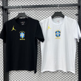 26/27 Brazil AJ White Pure Cotton Men's T-shirt#T306大标