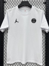 26/27 PSG AJ Ｗhite Pure Cotton Men's T-shirt#T304