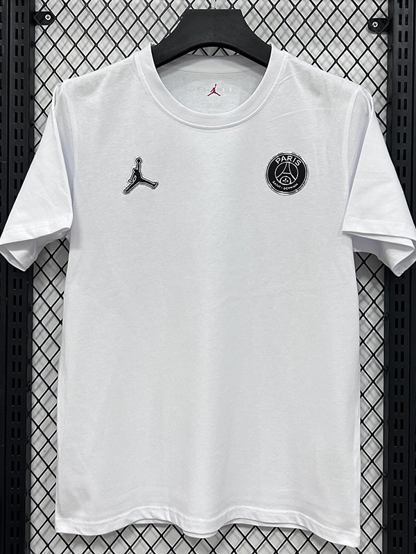 26/27 PSG AJ Ｗhite Pure Cotton Men's T-shirt#T304
