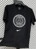 26/27 PSG Black Pure Cotton Men's T-shirt#T307大标