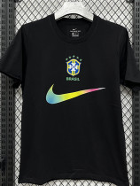 26/27 Brazil Black Pure Cotton Men's T-shirt#T296(金标)