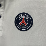 26/27 PSG Grey Leisure quick drying Men's Polo-shirt Top#PL7703