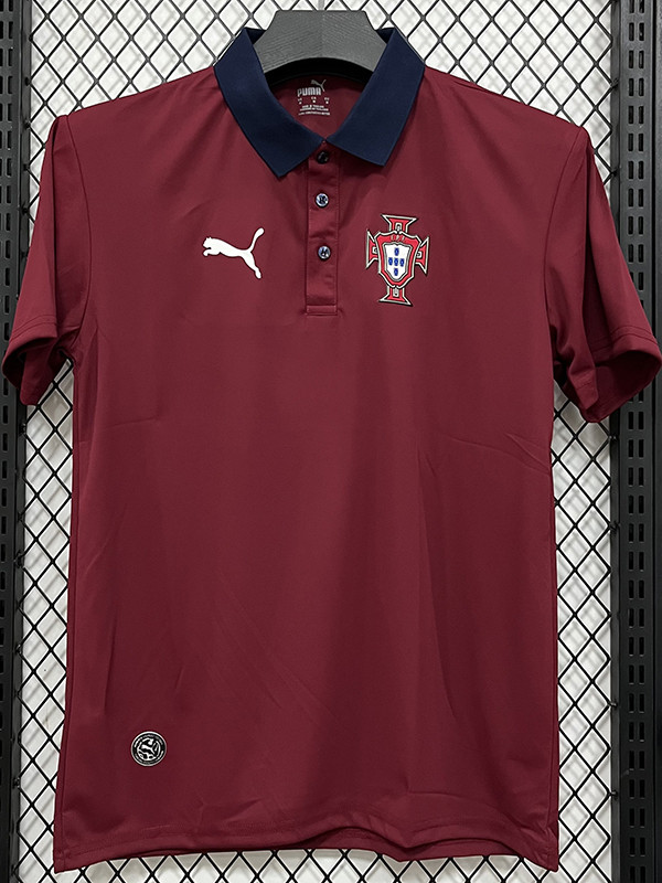 26/27 Portugal Red Leisure quick drying Men's Polo-shirt Top#PL7702
