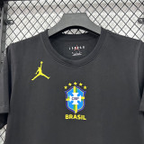 26/27 Brazil AJ Black Pure Cotton Men's T-shirt#T306大标