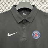 26/27 PSG Black Leisure quick drying Men's Polo-shirt Top#PL6619